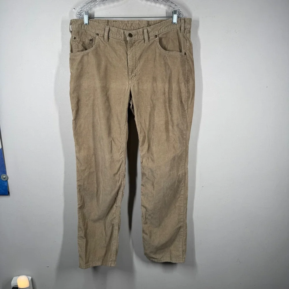 Bills Khakis Mens 14 Wale Corduroy Pants Tan Khaki Straight Leg 36x32 EB 5780
